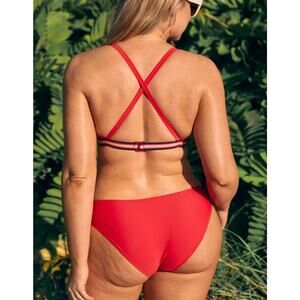NEW Aerie Red Classic Summer Beach Bikini Bottom S